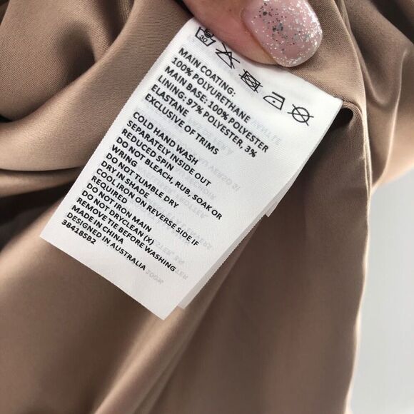 Bardot Tie Waist Skirt in Tan / replaced buttons - Picture 7 of 12